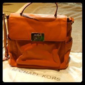 Michael Kors orange leather ladies handbag